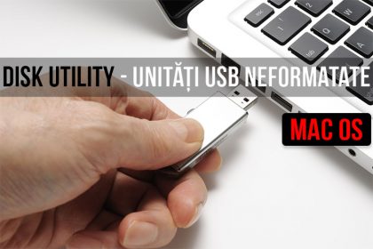 Cum afișează aplicația Disk Utility unitățile USB neformatate în MacOS