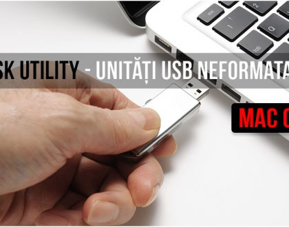 Cum afișează aplicația Disk Utility unitățile USB neformatate în MacOS